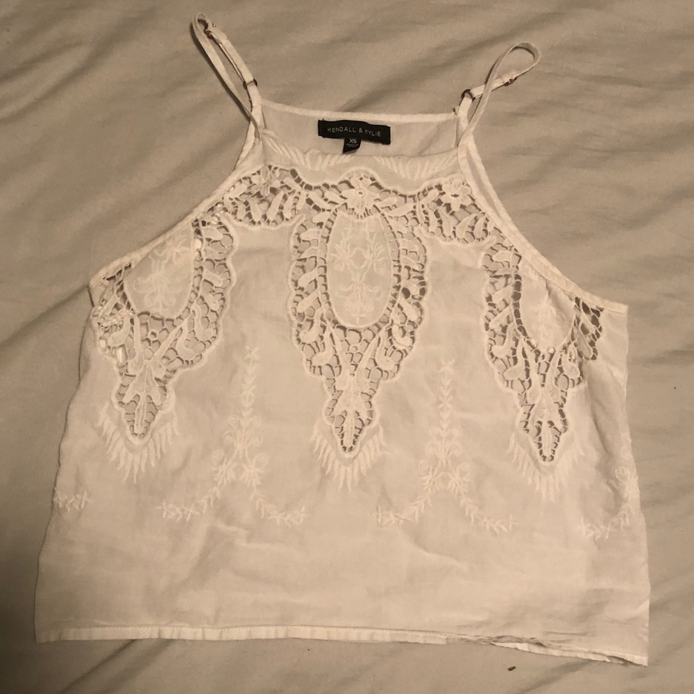 Kendall & Kylie White Tank Top